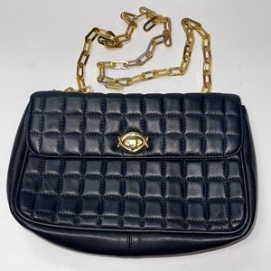Vintage Giani Bernini navy blue leather crossbody bag